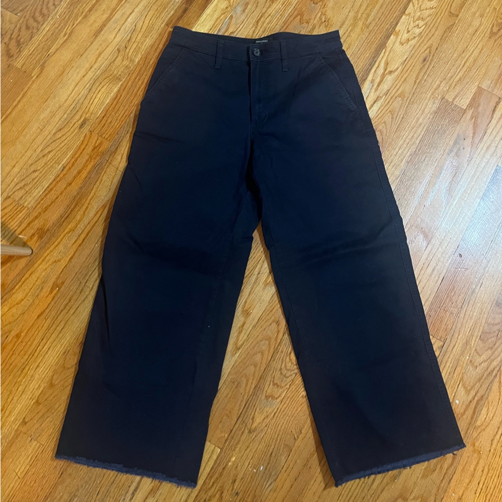 Banana Republic Navy High-Rise Wide-Leg Pants